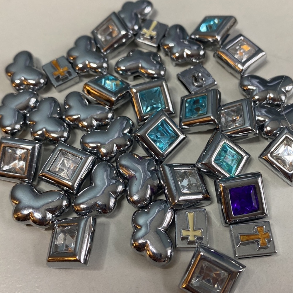 Slider charms lot butterfly crystal cross